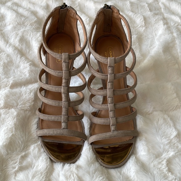 COACH LAVINA LEATHER STRAPPY HEELS PUMPS NWOT - Picture 2 of 11